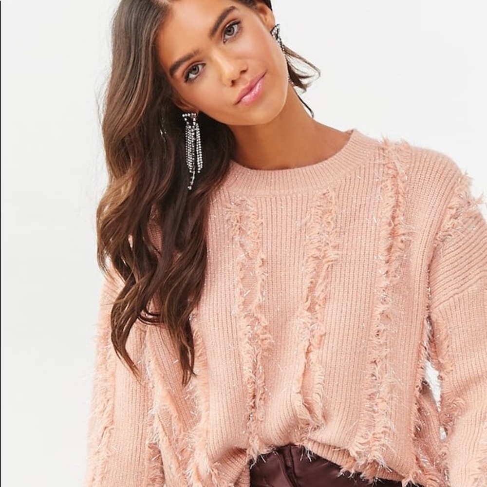 NWT Forever 21 Ribbed Fringe Sweater